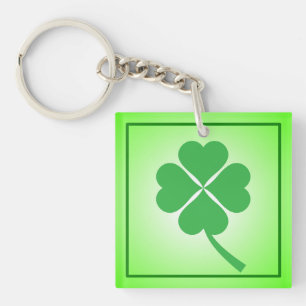 Llavero Lucky Four Leaf Shamrock Design-87906
