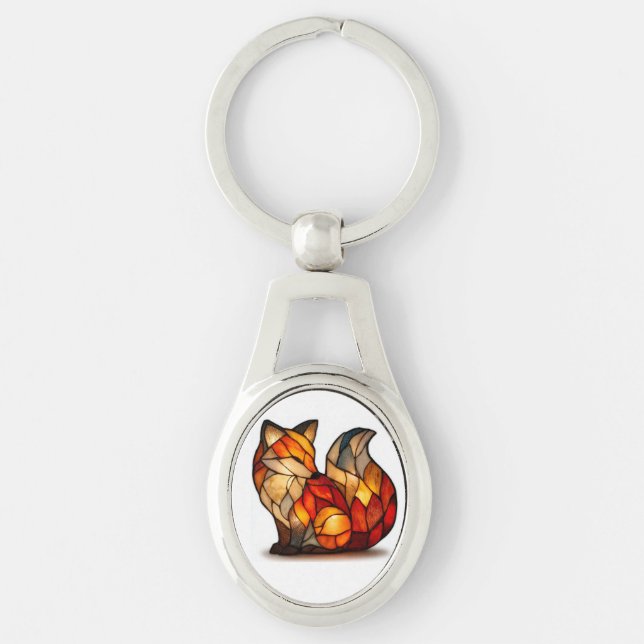 Llavero Lucky Fox Charm Metal Keychain (Anverso)