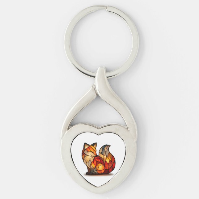 Llavero Lucky Fox Charm Metal Keychain (Anverso)