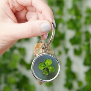 Llavero Lucky Green Four Leaf Clover