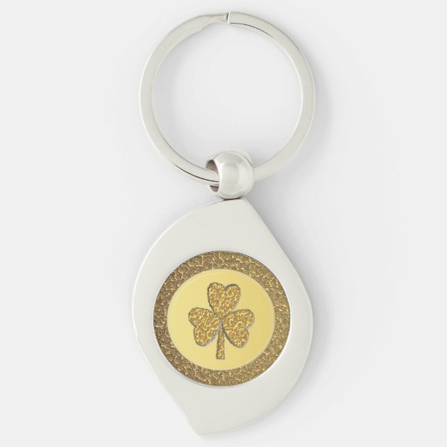 Llavero Lucky Irish Shamrock Gold Coin (Anverso)