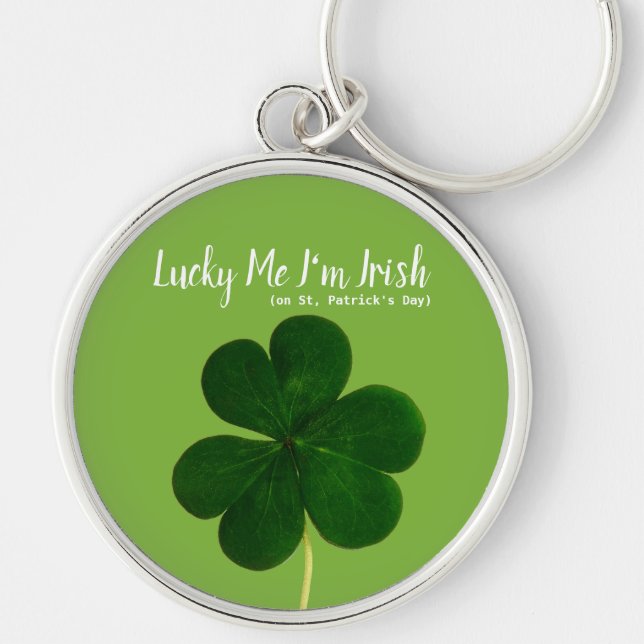 Llavero Lucky Irish St. Patrick's Day Green Shamrock (Frente)