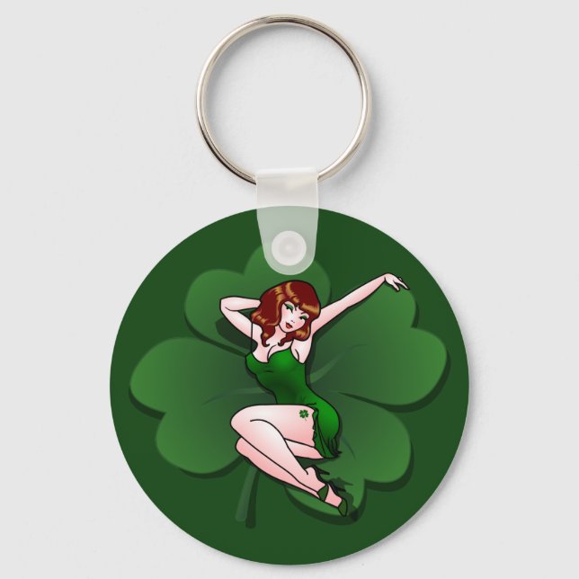 Llavero Lucky Keychain 4 Leaf Clover Key Chain Lucky Gifts (Anverso)
