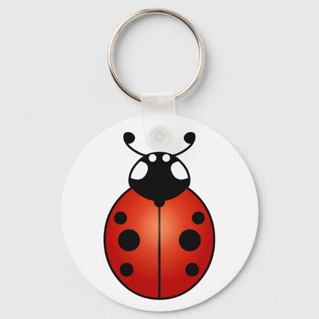 Llavero Lucky Ladybug Red Naranja Black Ladybird Beetle (Anverso)
