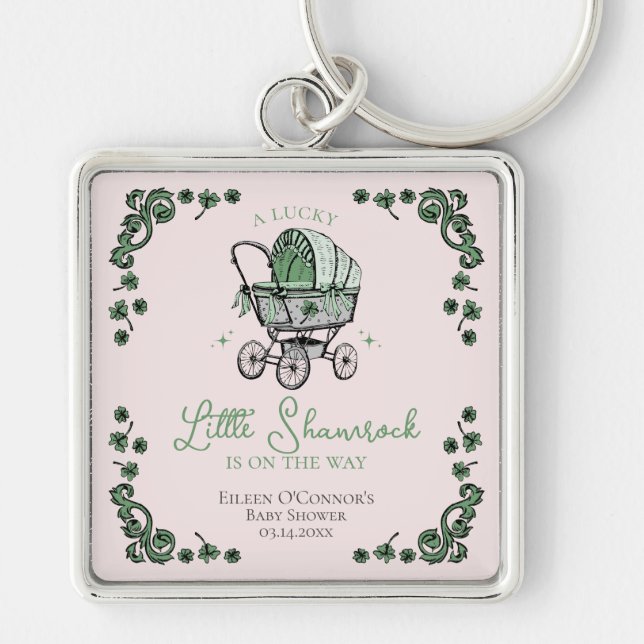 Llavero Lucky Little Shamrock St Patricks Day Baby Shower (Frente)