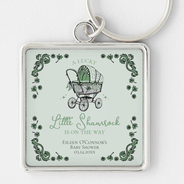 Llavero Lucky Little Shamrock St Patricks Day Baby Shower (Frente)