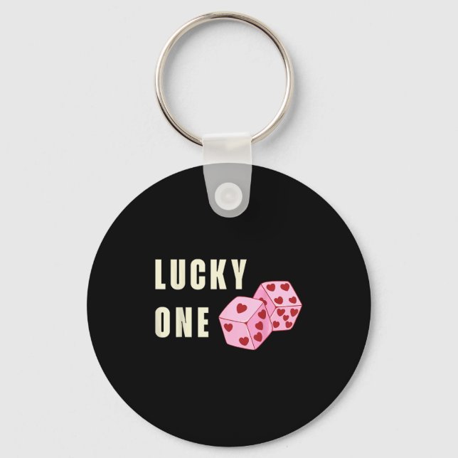 Llavero Lucky One Heart Dice Couples Matching Valentines D (Anverso)