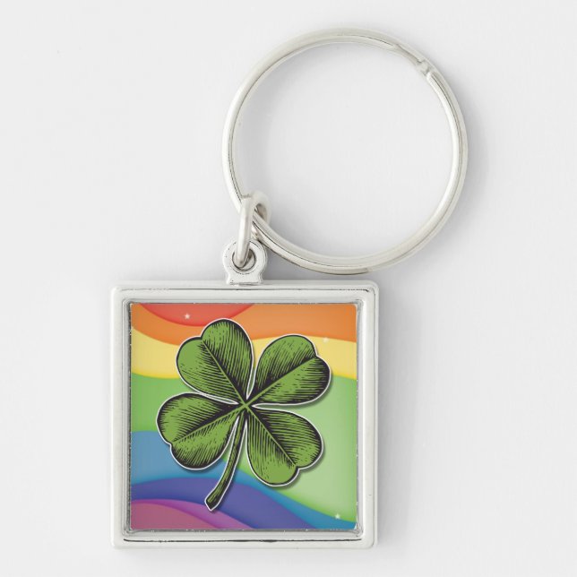 Llavero Lucky Rainbow Shamrock (Frente)