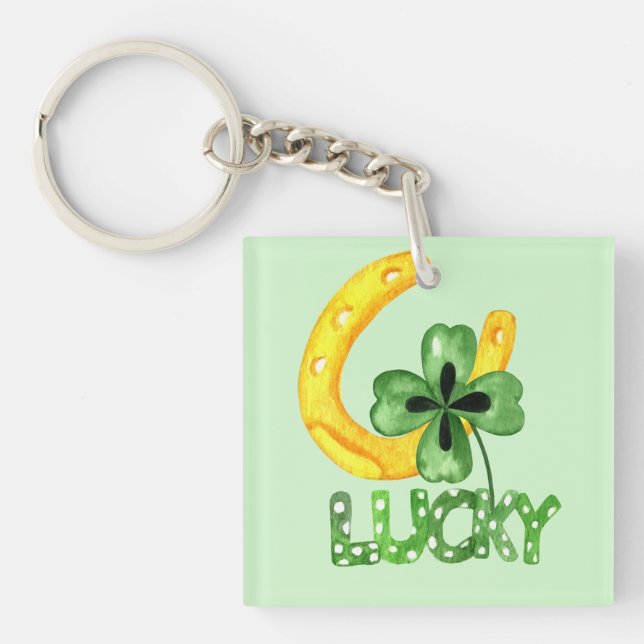 Llavero Lucky Shamrock & Horseshoe (Frente)