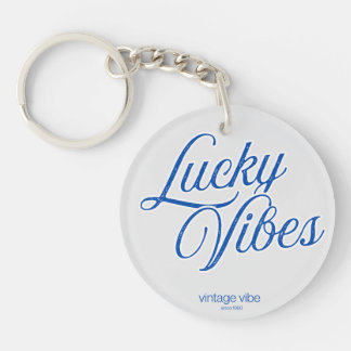 Llavero Lucky Vibes Estética Vintage Redonda Acrílica 