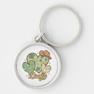 Llavero Lucky Western St Patricks Day Heart Shamrock Irish