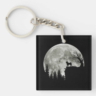 Llavero Lugar de Pug en la Luna de Halloween