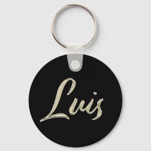 Llavero Luis Nombre whitegold Button Schlüsselanhänger