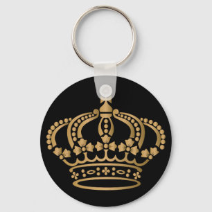 Llavero Lujosa corona de oro negra