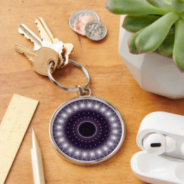 Llavero Luminosa encaje redondo negro y blanco