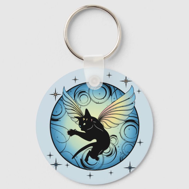 Llavero Luna de gato cósmico (Anverso)