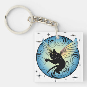 Llavero Luna de gato cósmico