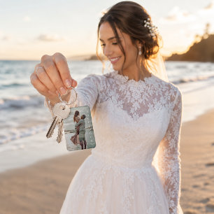 Llavero Luna de Miel Boda Foto Personalizada Destino Año