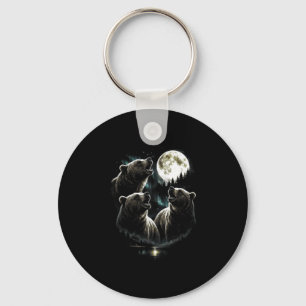 Llavero Luna de oso aullador 3 aurora vintage estilo retro