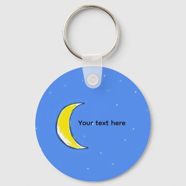 Llavero Luna – Diseño de Texto Personalizado Lunar Mínimo (Anverso)