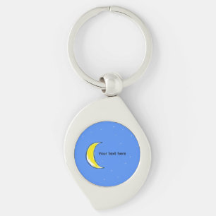 Llavero Luna – Diseño de Texto Personalizado Lunar Mínimo