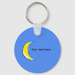 Llavero Luna – Diseño de Texto Personalizado Lunar Mínimo