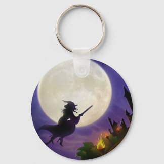 Llavero Luna llena de bruja de Halloween