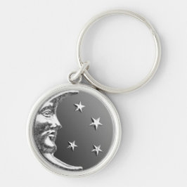 Llavero Luna y estrellas - gris/gris y plata del art déco