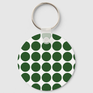 Llavero Lunares verdes en blanco