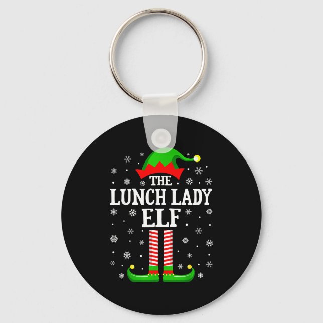 Llavero Lunch Lady Elf Funny Christmas Family Matching  (Anverso)