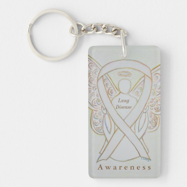 Llavero Lung Disease Angel Awareness Ribbon Keychain (Frente)