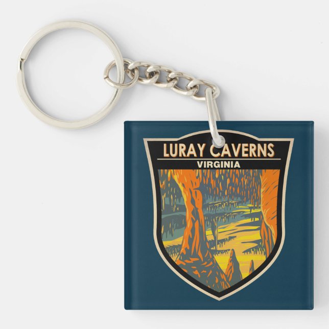 Llavero Luray Caverns Virginia Travel Art Badge (Frente)