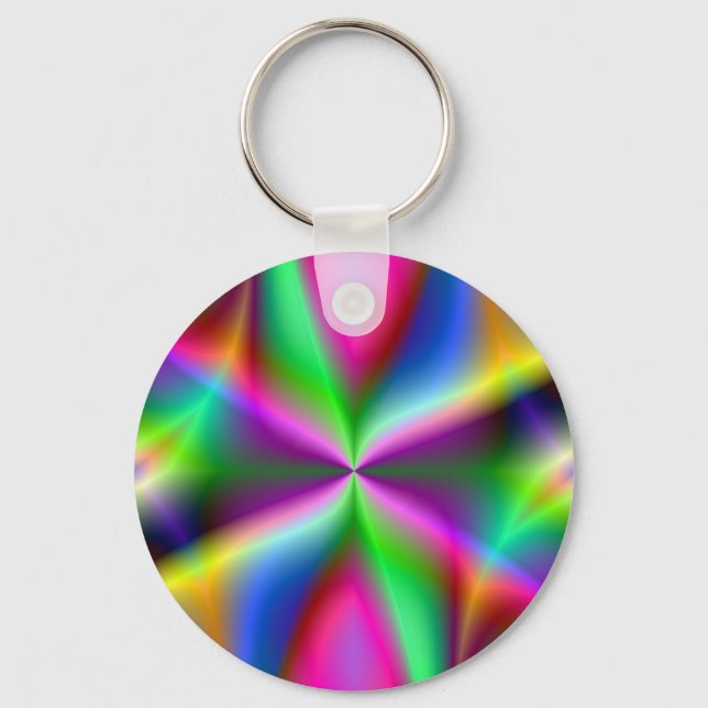 Llavero Lustre fractal metálico colorido (Anverso)