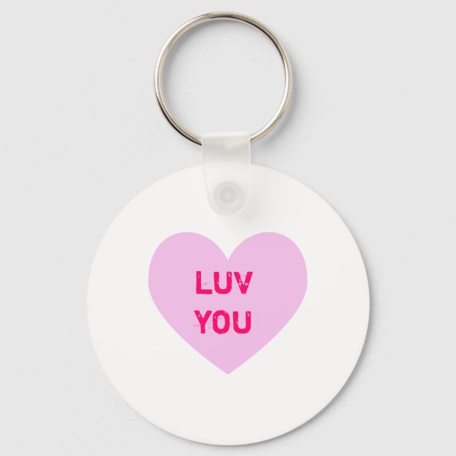 Llavero LUV YOU Pink Conversation Heart (Anverso)