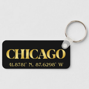 Llavero Lux Gold Chicago Latitude y longitud