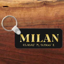 Llavero Lux Gold Milan Latitude & Longitude Black