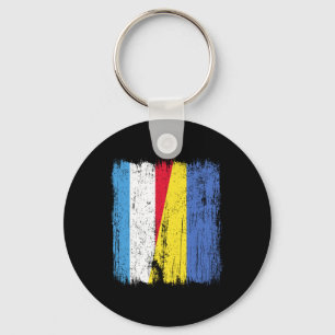 Llavero Luxemburgo Ucrania Media Bandera Luxemburgués Ucra