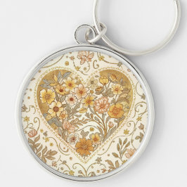 Llavero Luxury, , Beigi Gold ,Love Heart , Valentine's Day