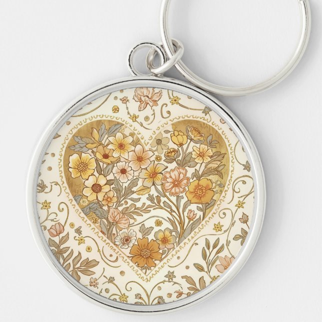 Llavero Luxury, , Beigi Gold ,Love Heart , Valentine's Day (Frente)