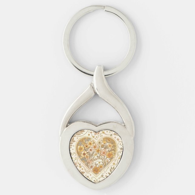 Llavero Luxury, , Beigi Gold ,Love Heart , Valentine's Day (Anverso)
