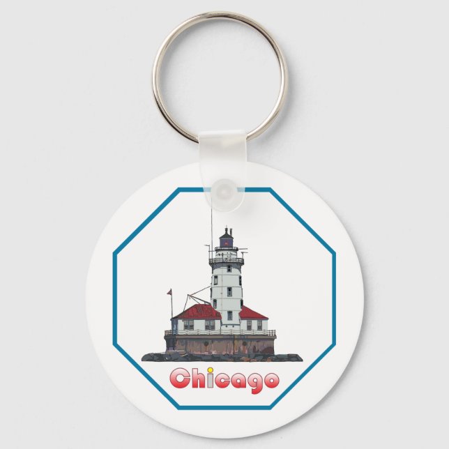 Llavero Luz del puerto de Chicago (Anverso)