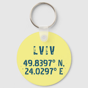 Llavero Lviv Ucrania Latitud y longitud angustiada