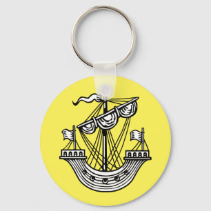 Llavero Lymphad (Barco heráldico) - Black Tote Bag Button