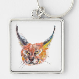 Llavero Lynx , dibujo de la fauna silvestre Key Ring