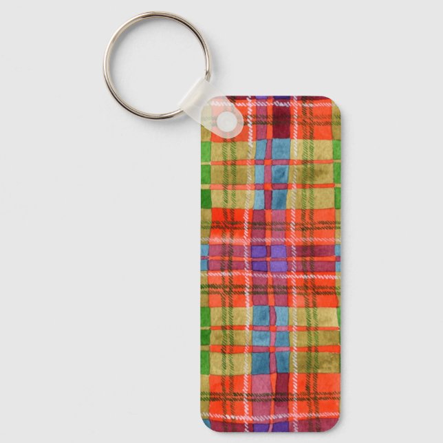 Llavero MAC RAE TARTAN Rectangle Keychain Metalizado (Anverso)