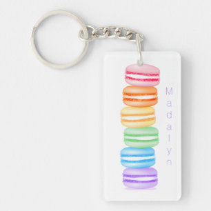 Llavero macarons arcoíris al revés personalizados