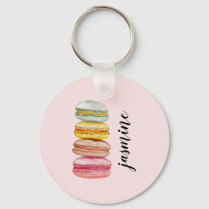 Llavero Macarons Franceses Acuarela Pintado a Mano