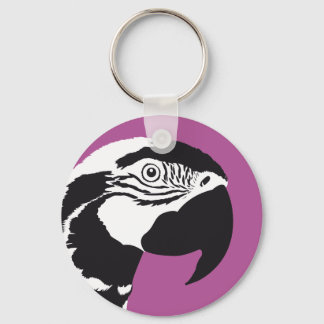 LLAVERO MACAW PARROT NEGRO Y BLANCO