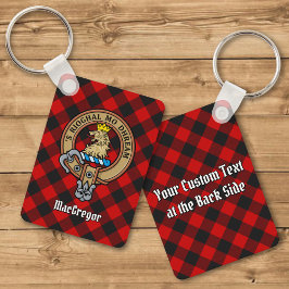 Llavero MacGregor Escudo sobre Rob Roy Tartan Keychain