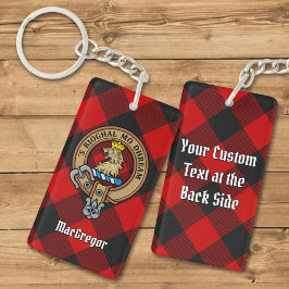 Llavero MacGregor Escudo sobre Rob Roy Tartan Keychain